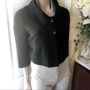 Bebe Cropped Black 3/4 Sleeve Blazer
